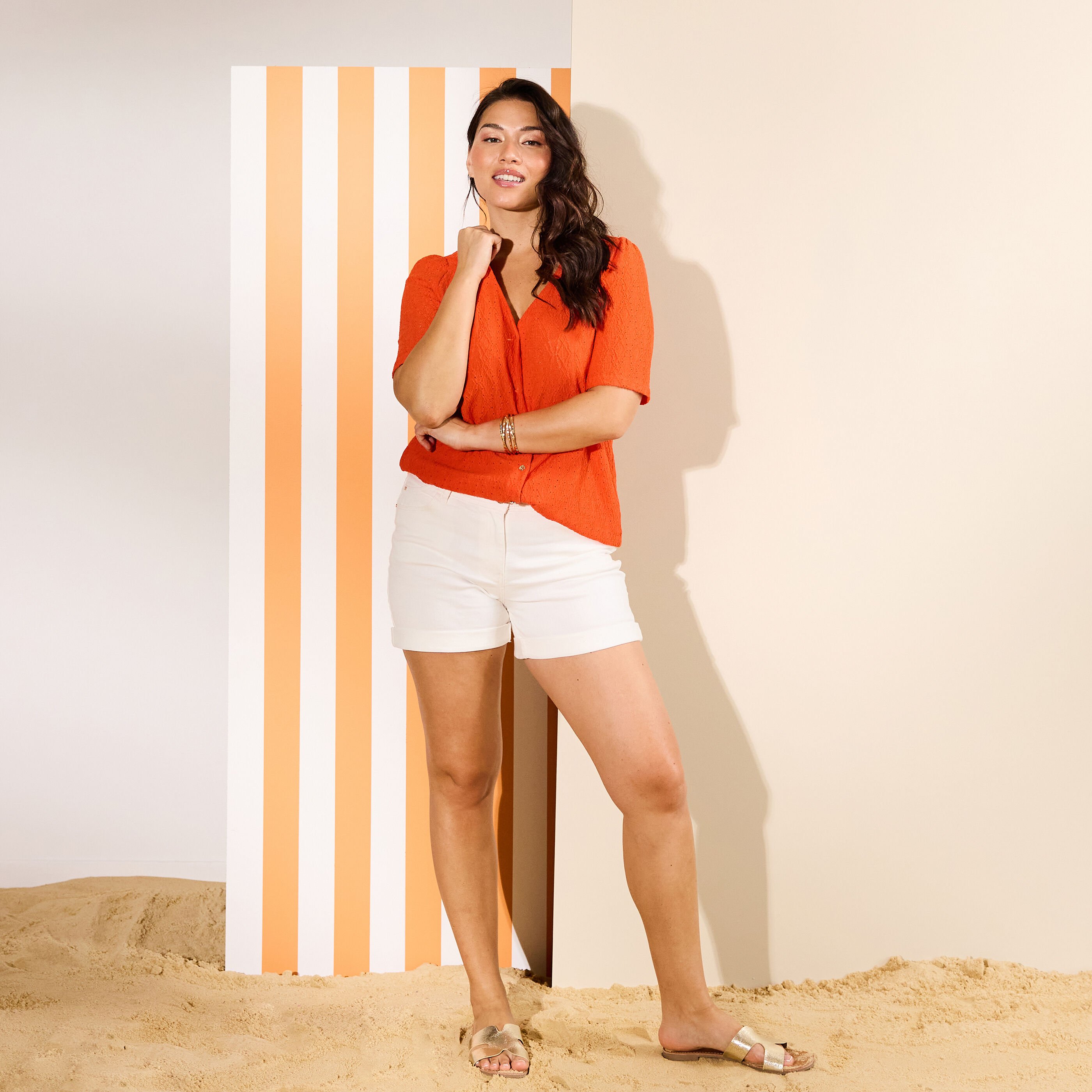 Tshirt maille ajour&eacute;e femme