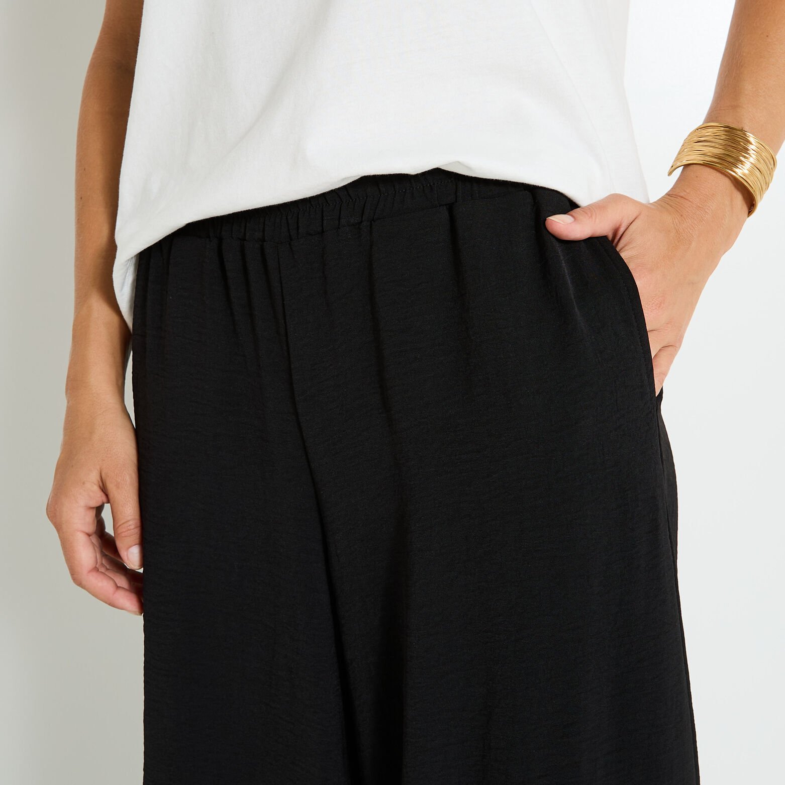 Pantalon large fluide femme