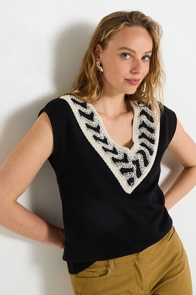 T-shirt col V femme