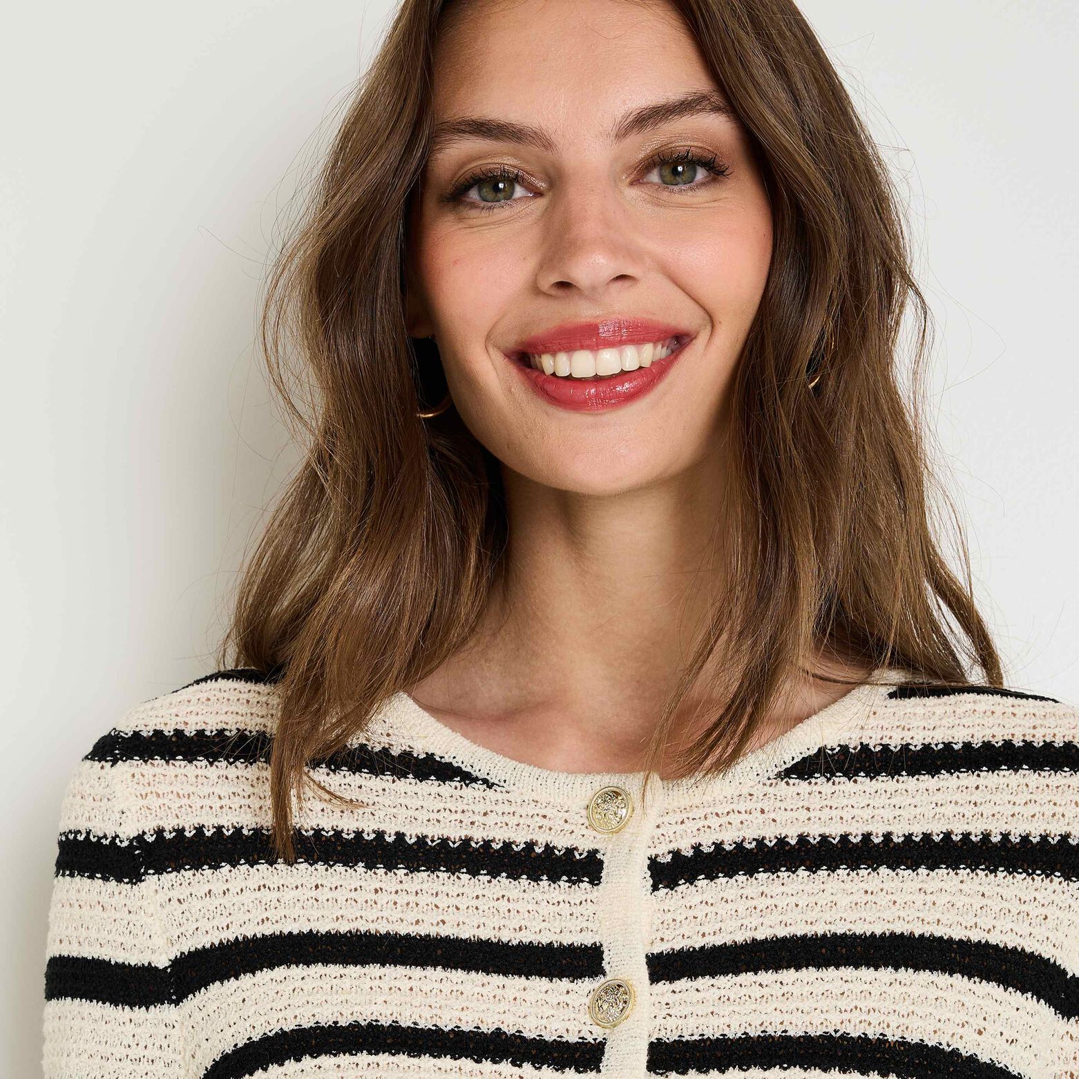 Gilet col rond femme