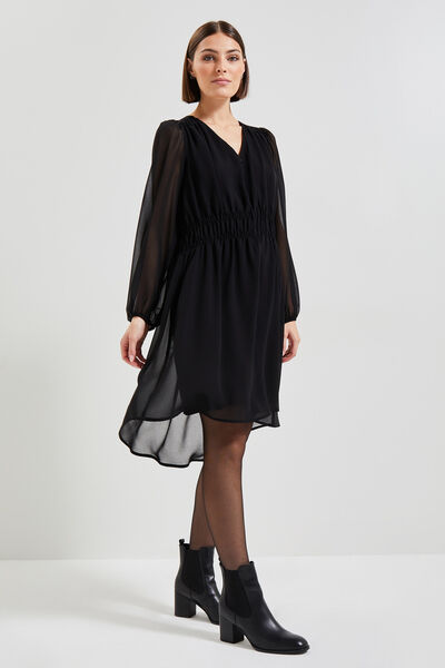 Robe voile manches longues femme