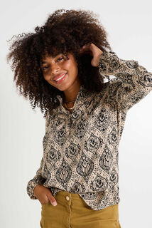 Blouse imprimée à col chemise femme