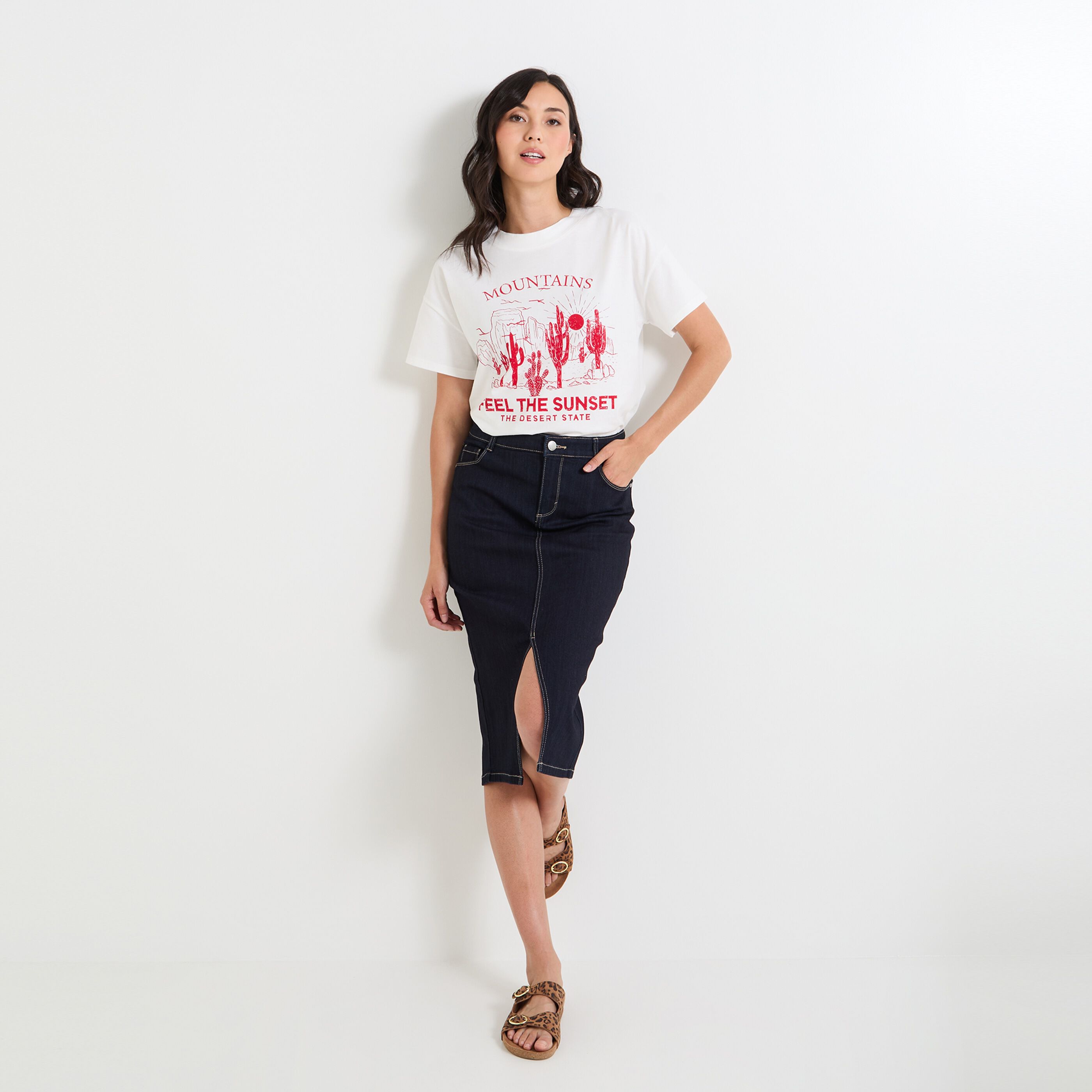 T-shirt col rond femme