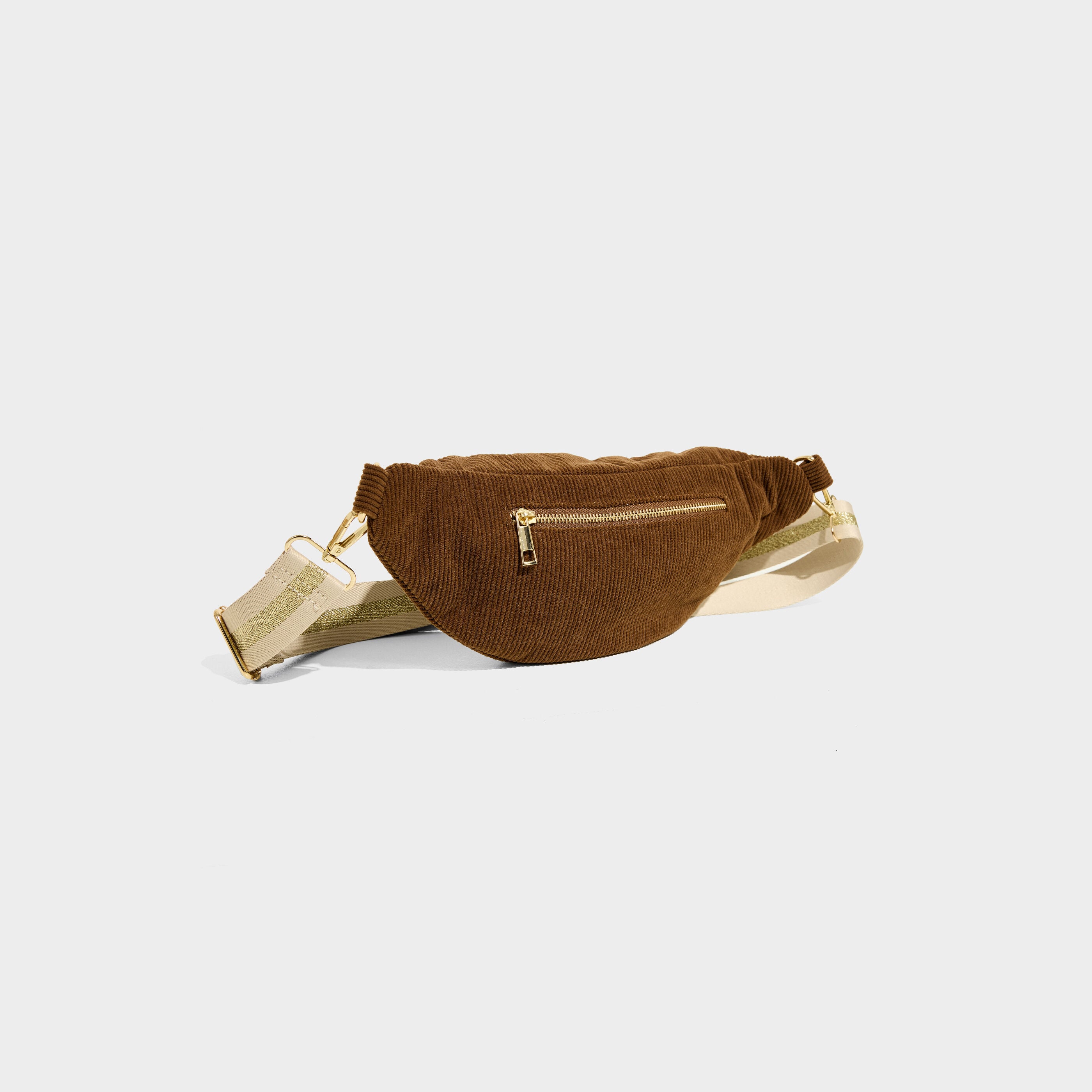 Sac banane en velours c&ocirc;tel&eacute; femme