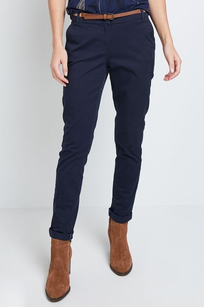 Pantalon chino avec ceinture femme