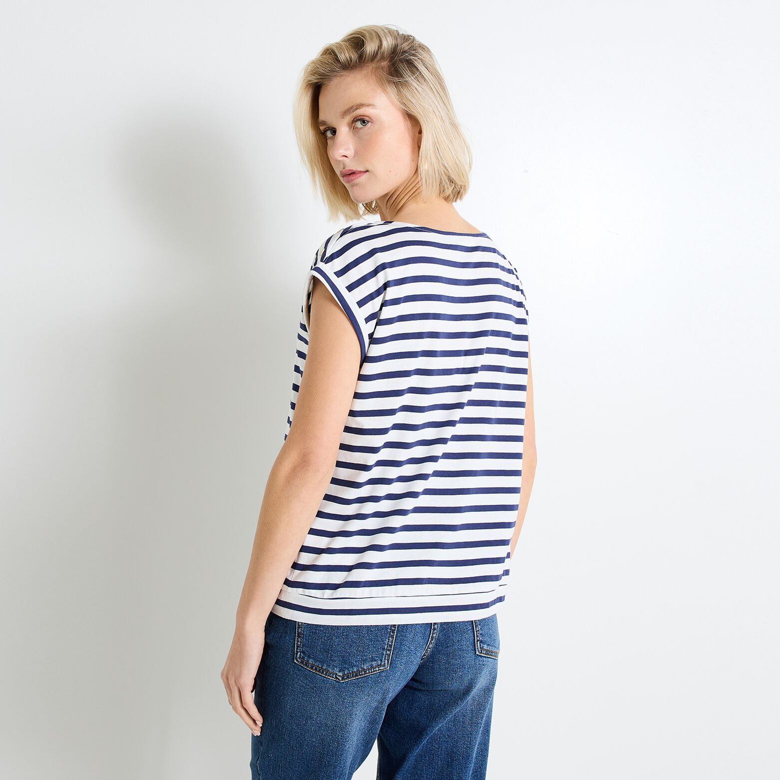 T-shirt col bateau femme