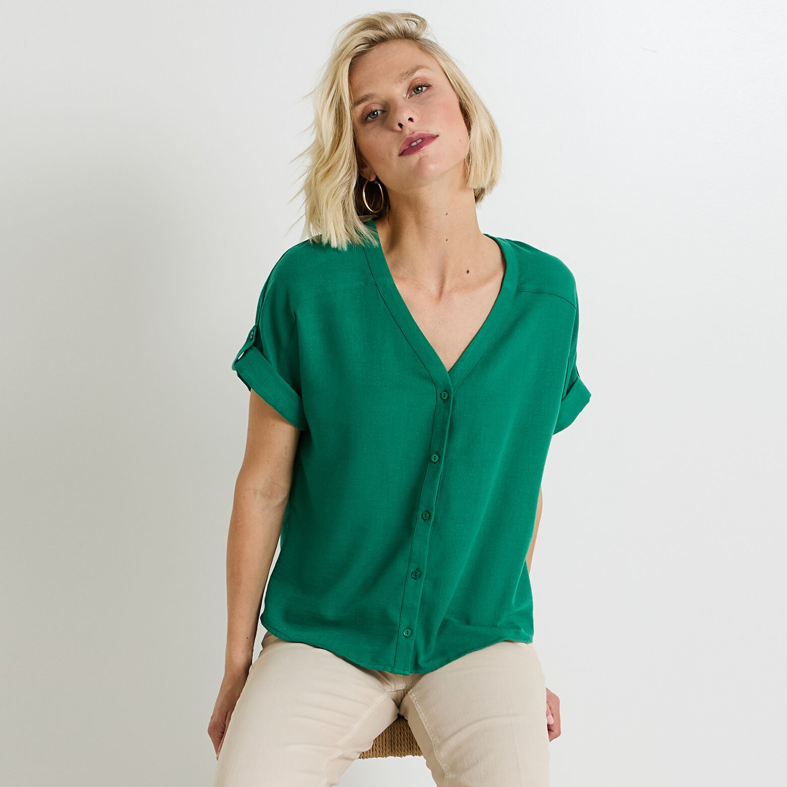 Chemise manches courtes femme