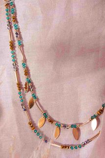 Collier 2 rangs pierres facettées