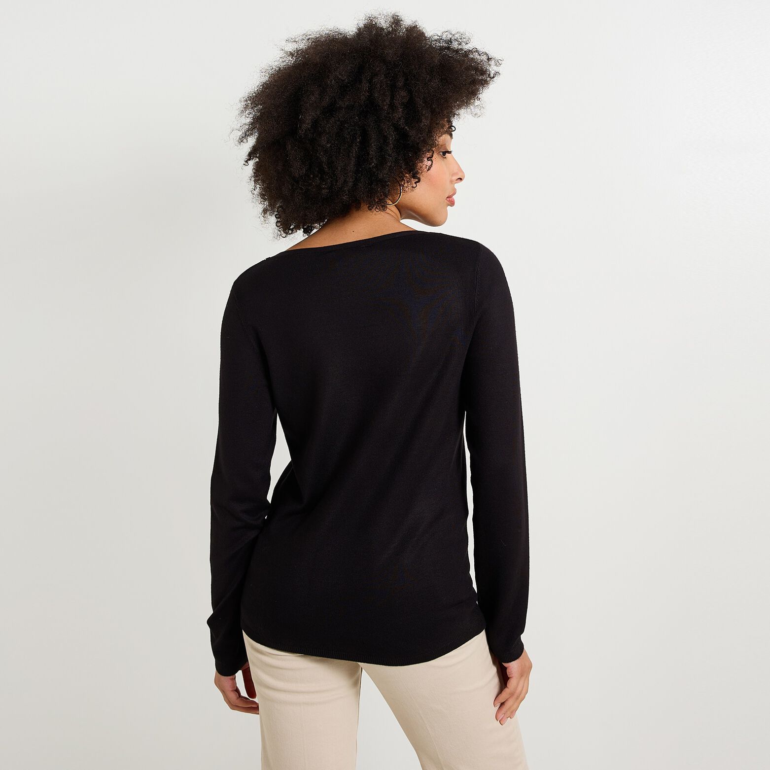 Pull col V femme