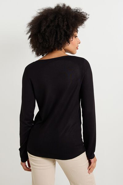 Pull col V femme