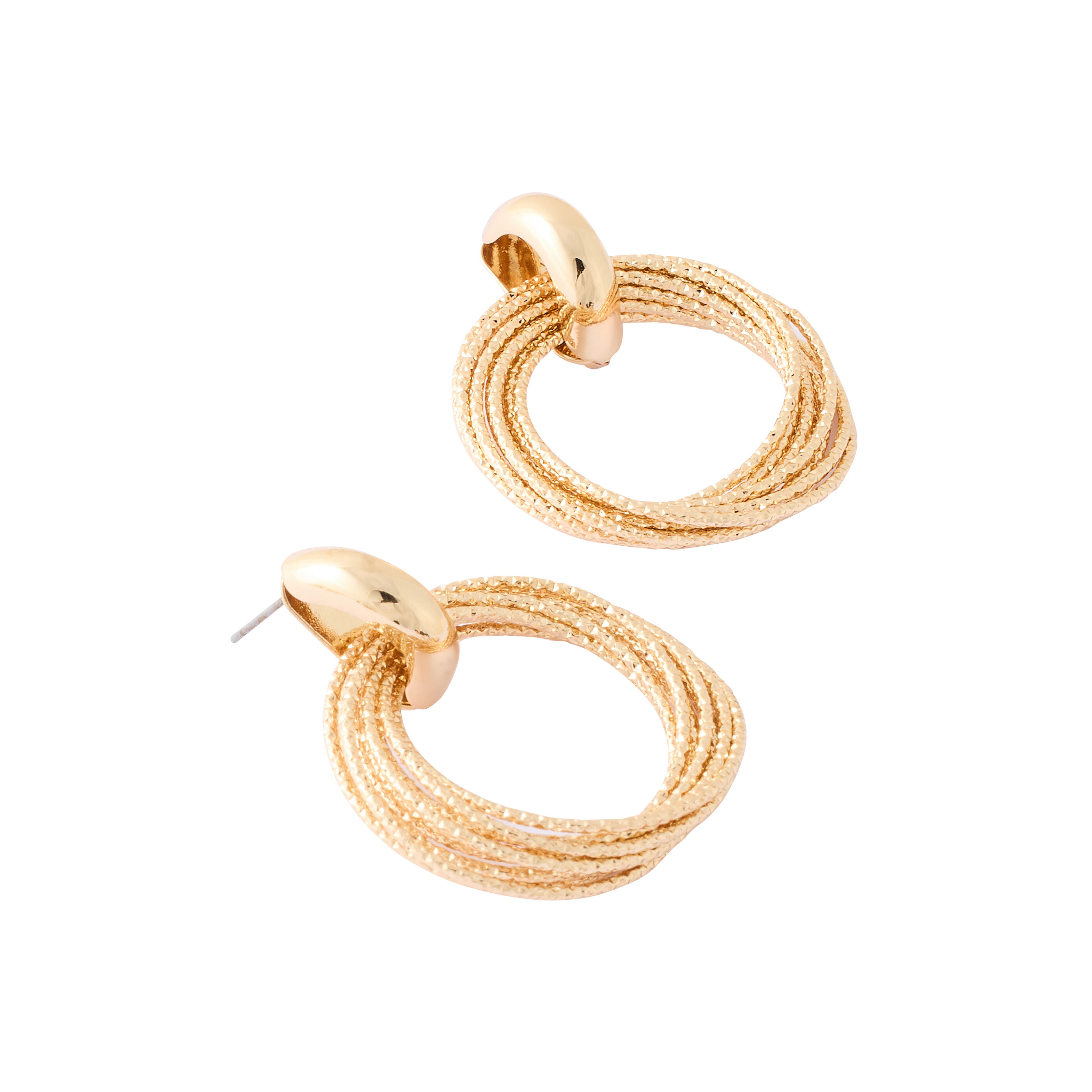 Boucles d'oreilles cercles cisel&eacute;s 