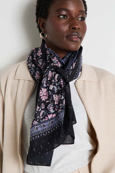 Étole imprimé fleurs femme