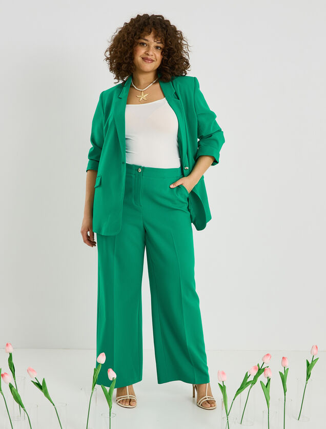 Pantalon large taille &eacute;lastiqu&eacute;e femme