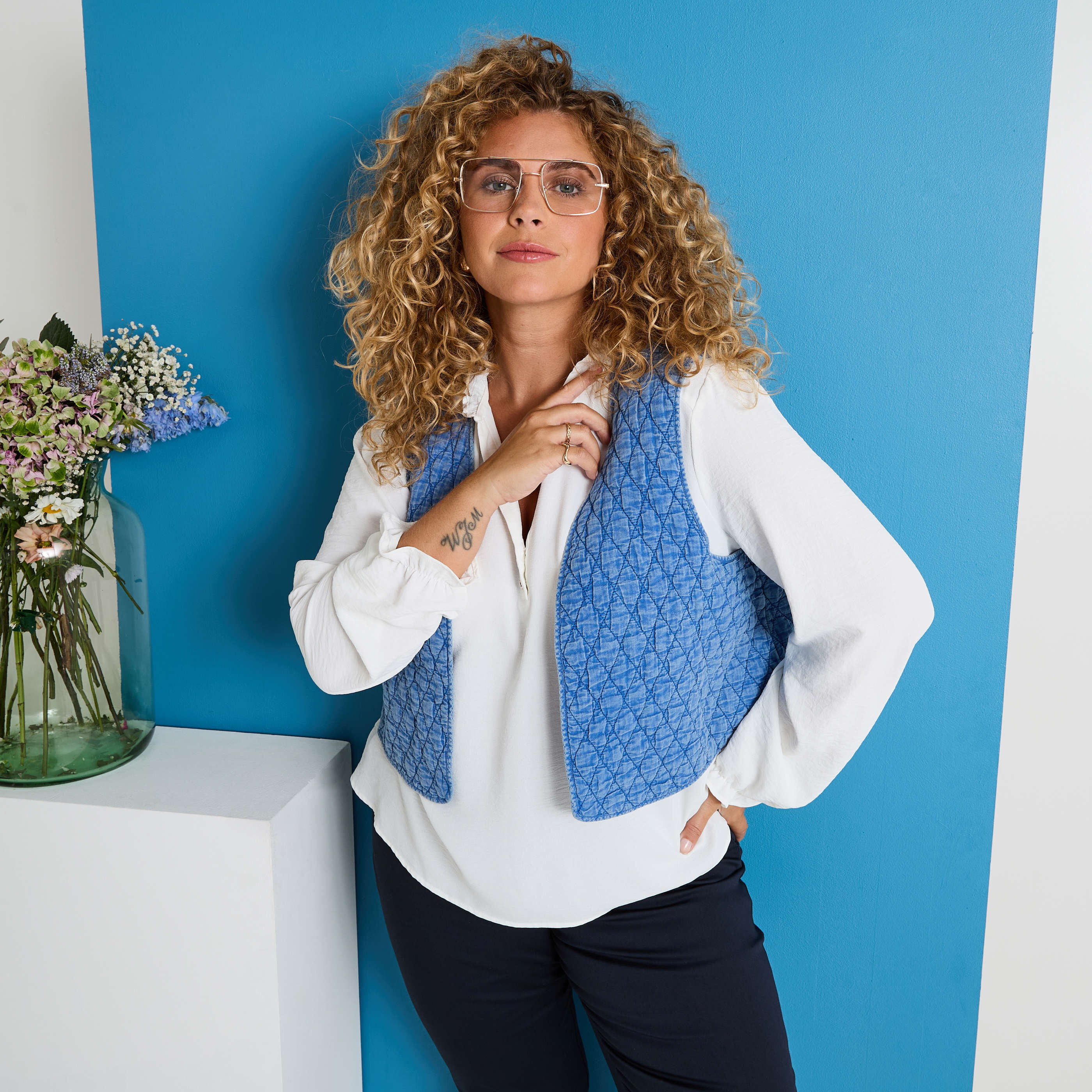 Blouse avec gilet d&eacute;tachable femme