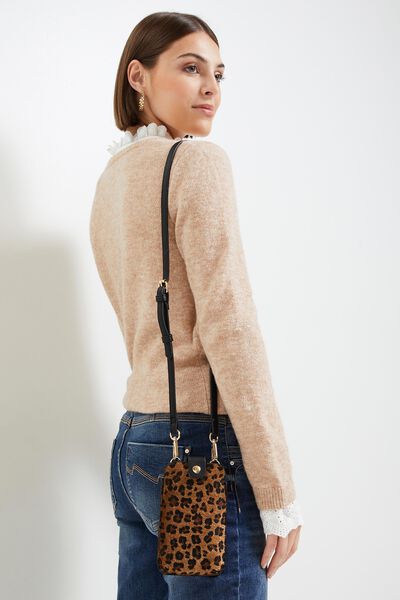 Pochette téléphone léopard