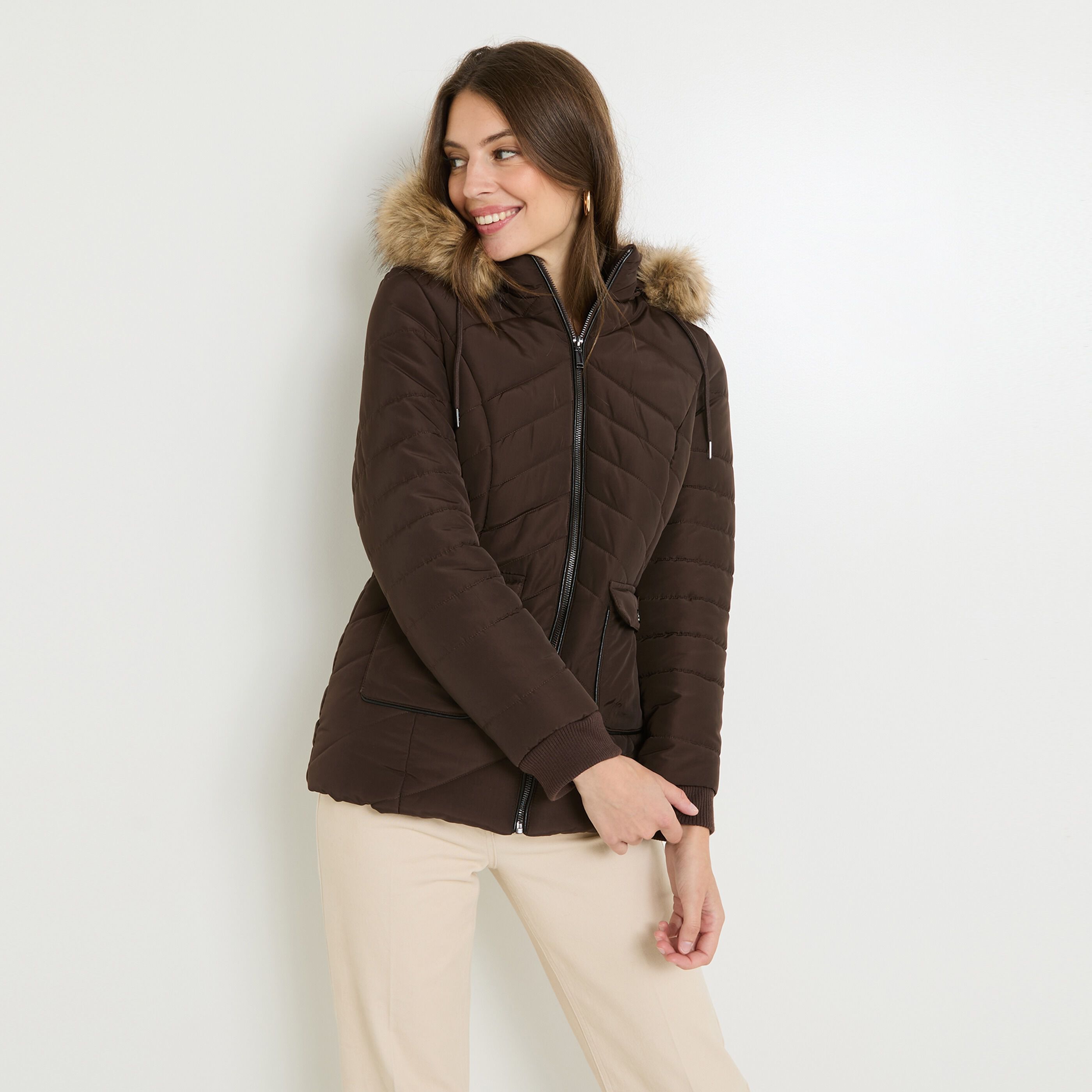 Doudoune femme MARRON Graindemalice