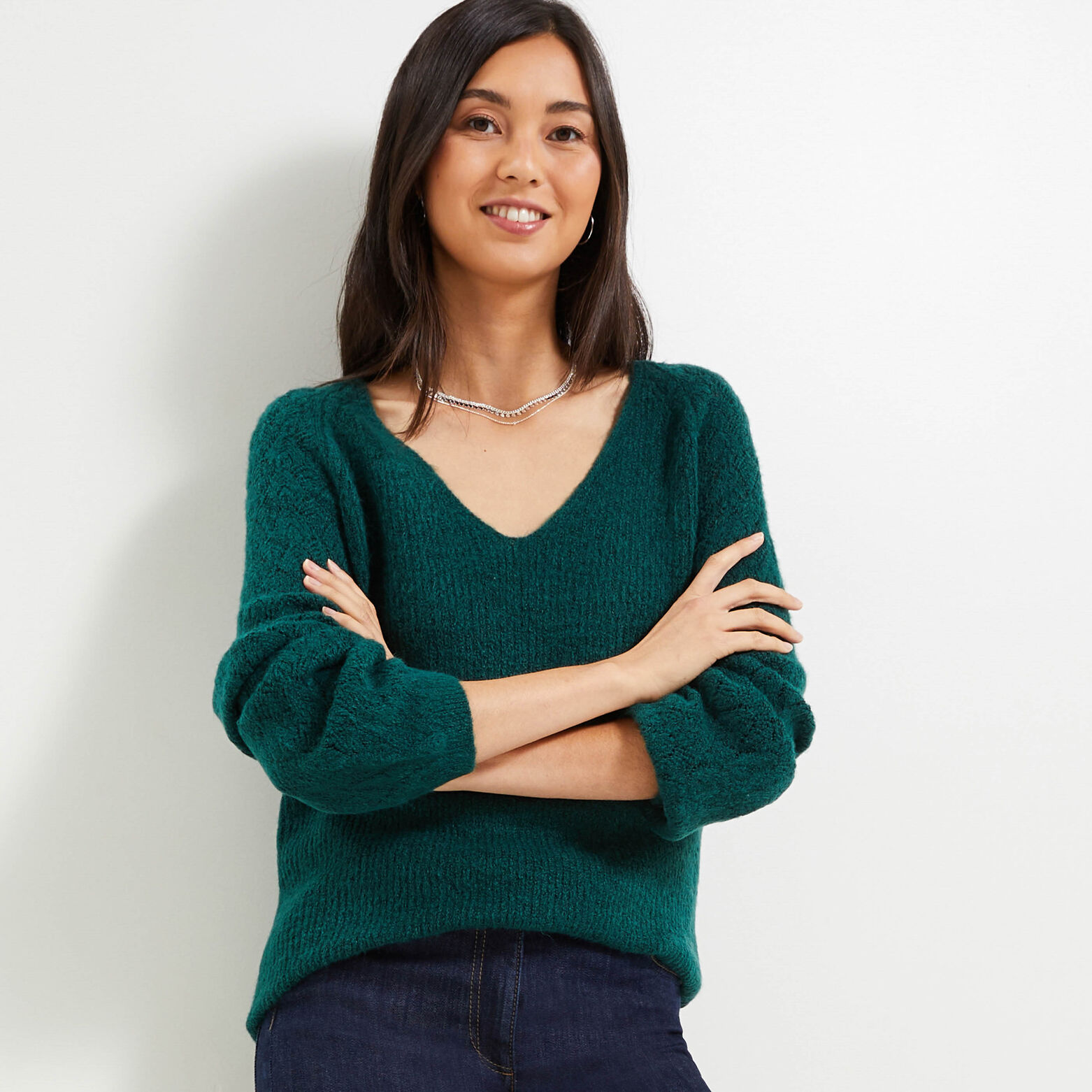 Pull maille ajourée femme