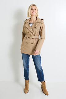 Trench à capuche amovible femme