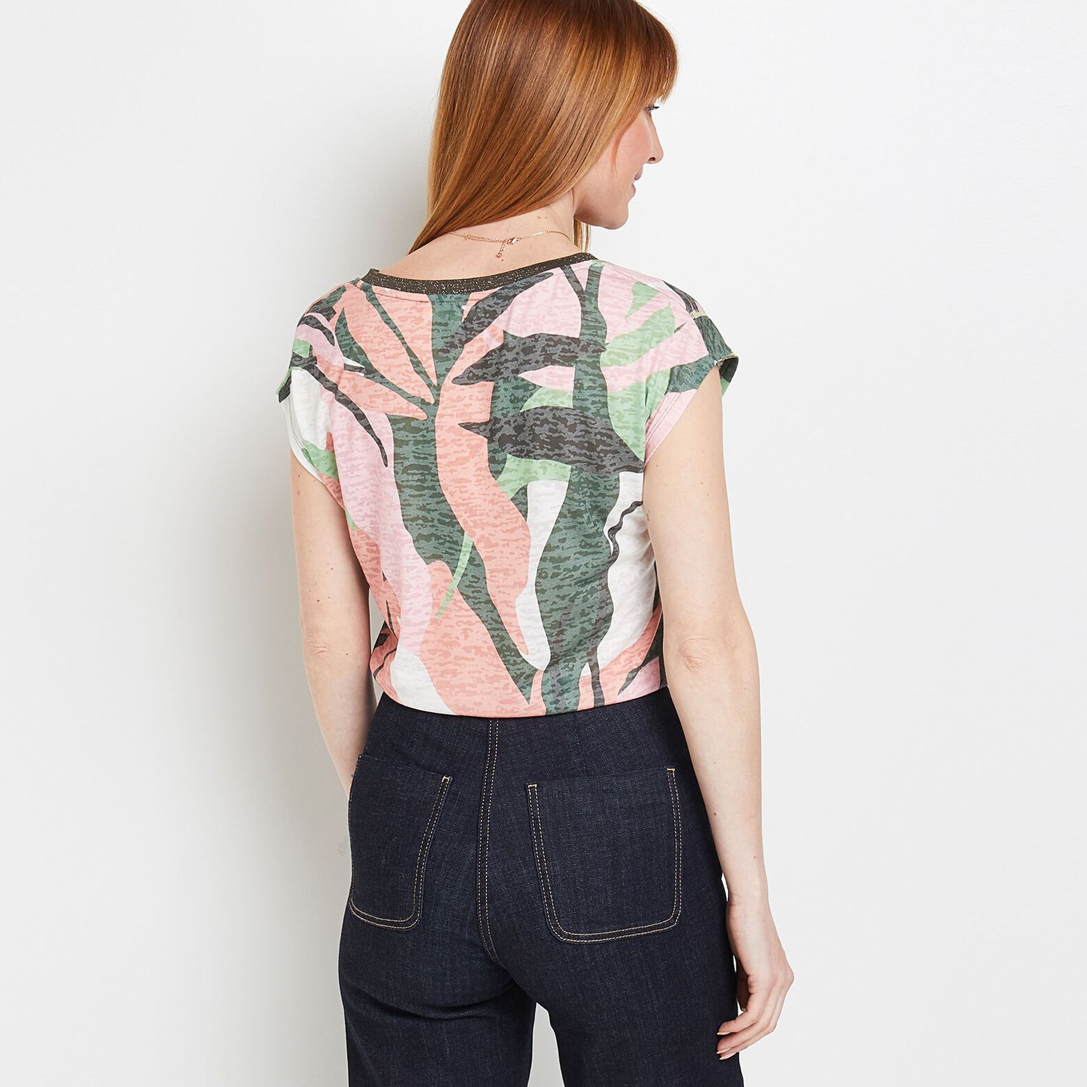 T-Shirt col V femme