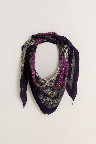 Foulard en soie motif paisley femme