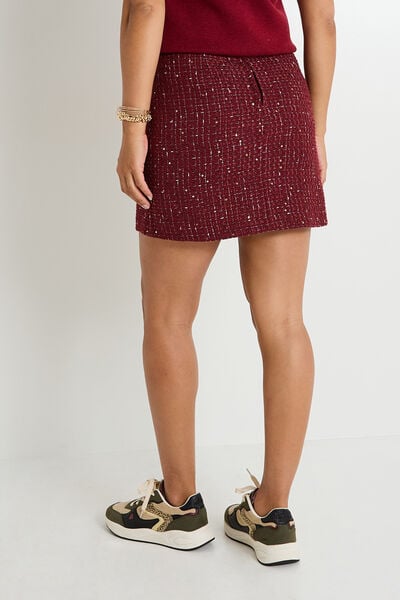 Jupe trapèze courte en tweed