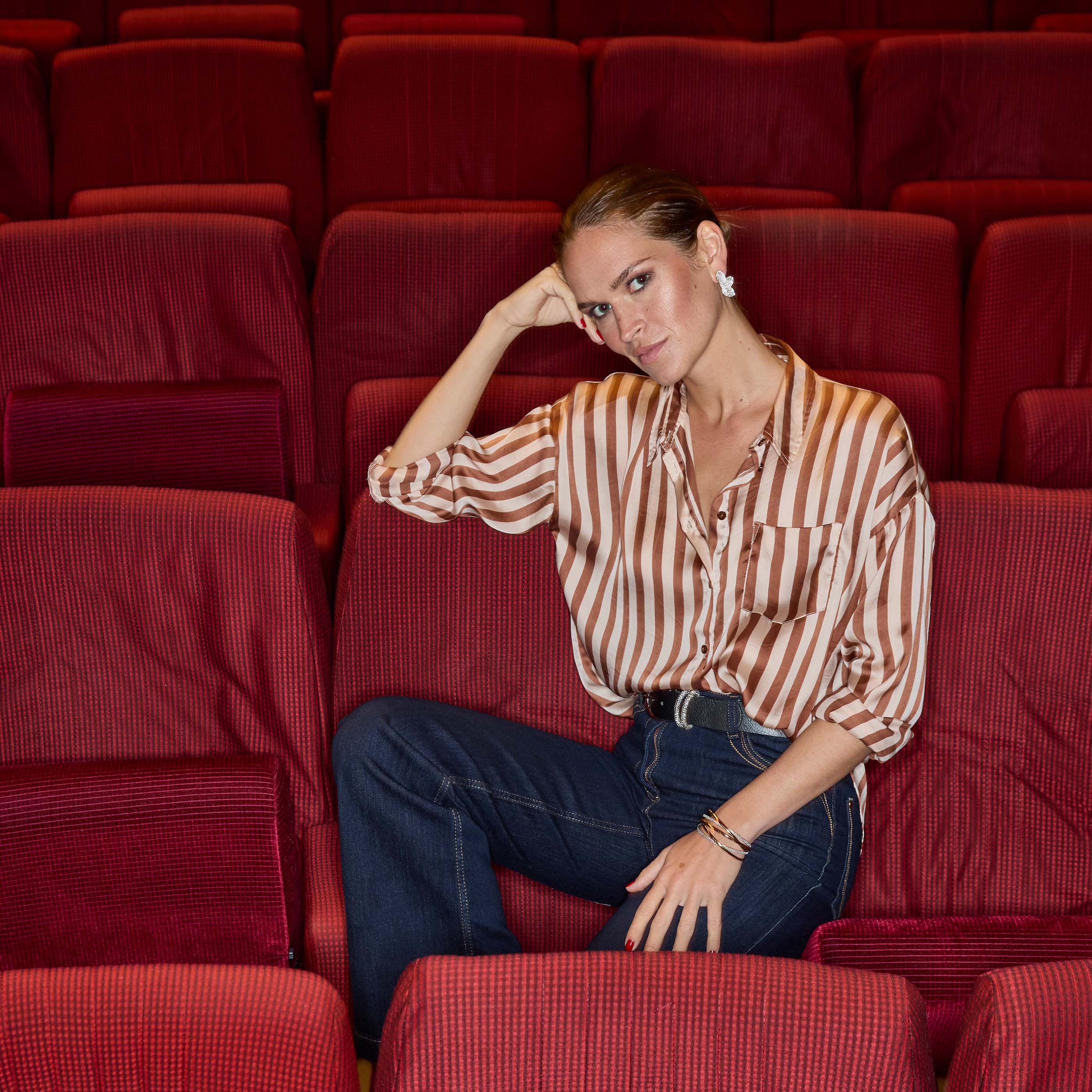 Chemise fluide &agrave; rayures femme