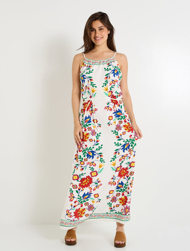 Robe longue à bretelles femme