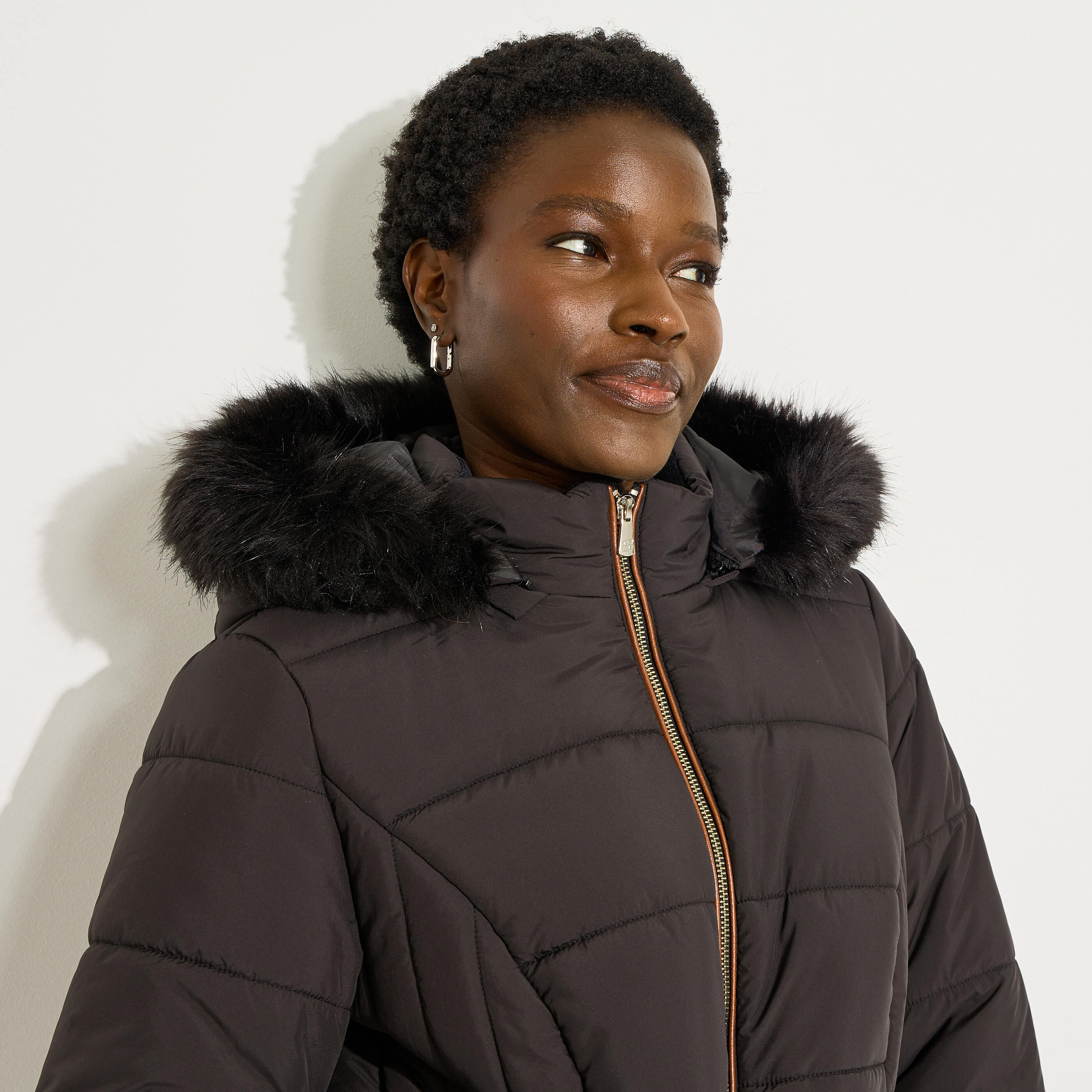 Doudoune longue chaude &agrave; capuche femme