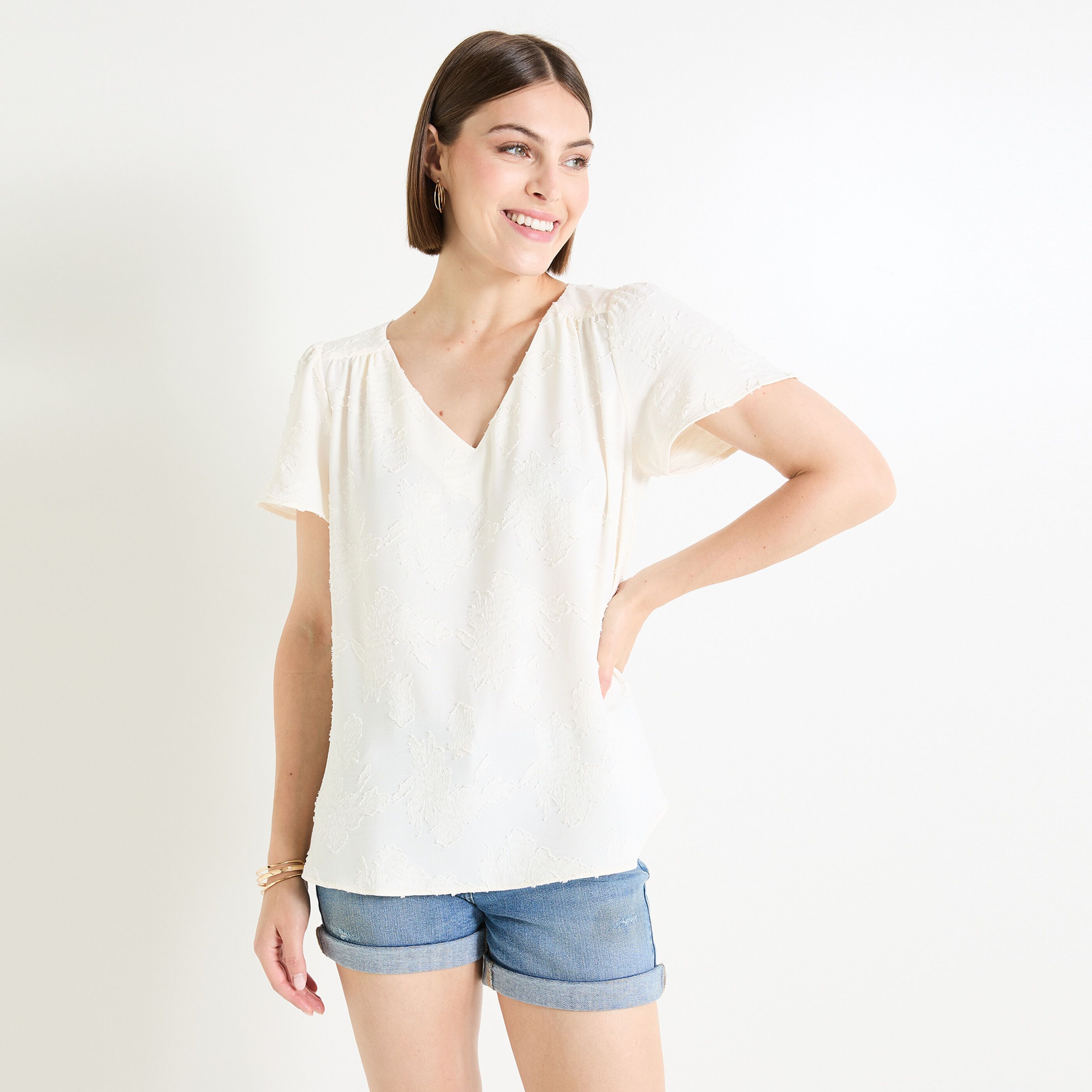 Blouse jacquard femme