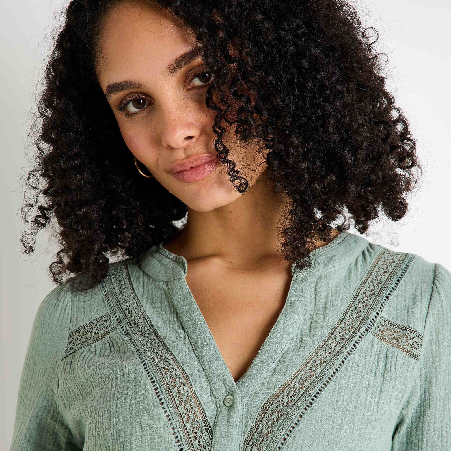 Chemise en gaze de coton femme