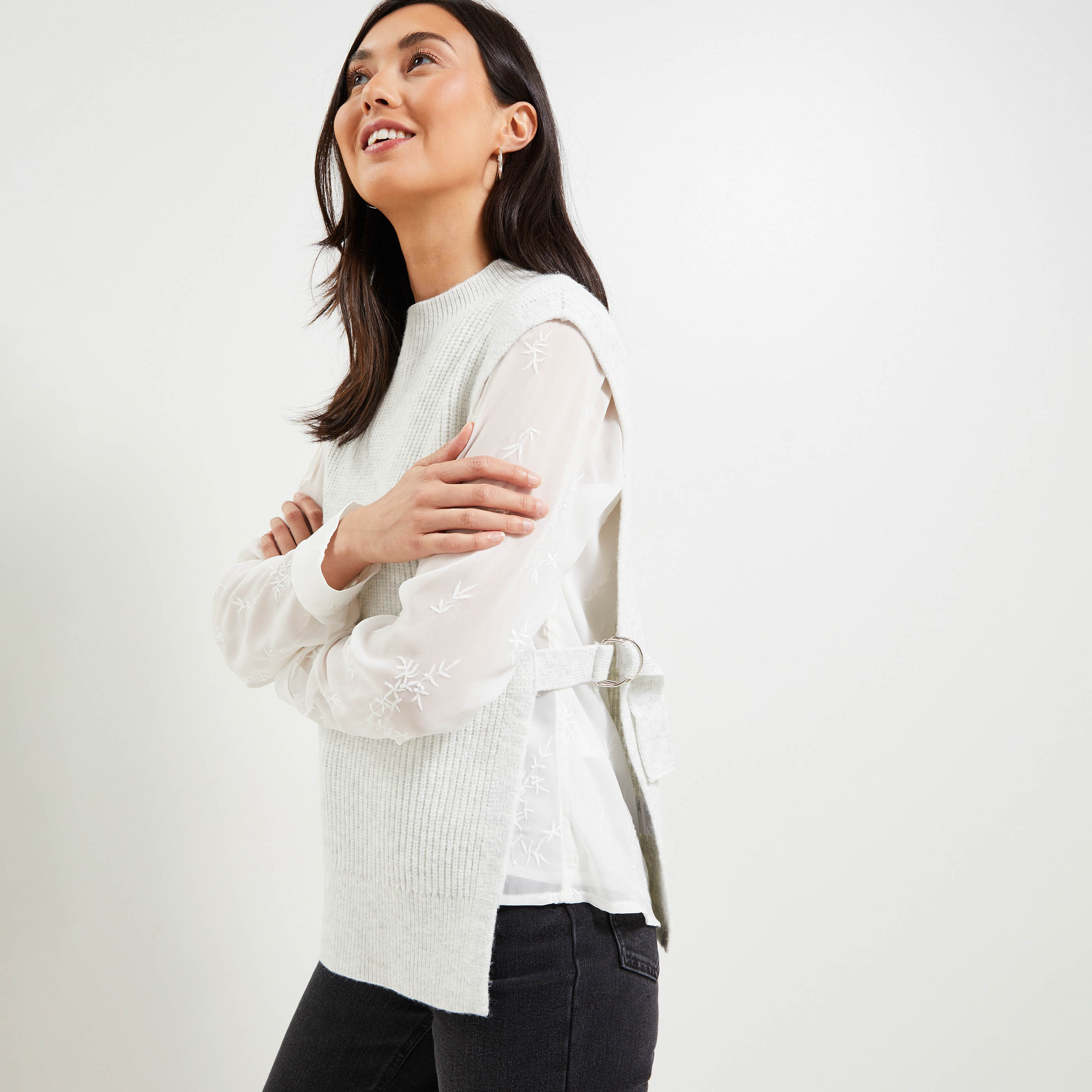 Pull sans manches ouverture femme Graindemalice