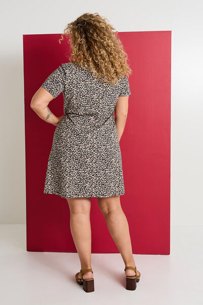 Robe courte en maille imprimé léopard