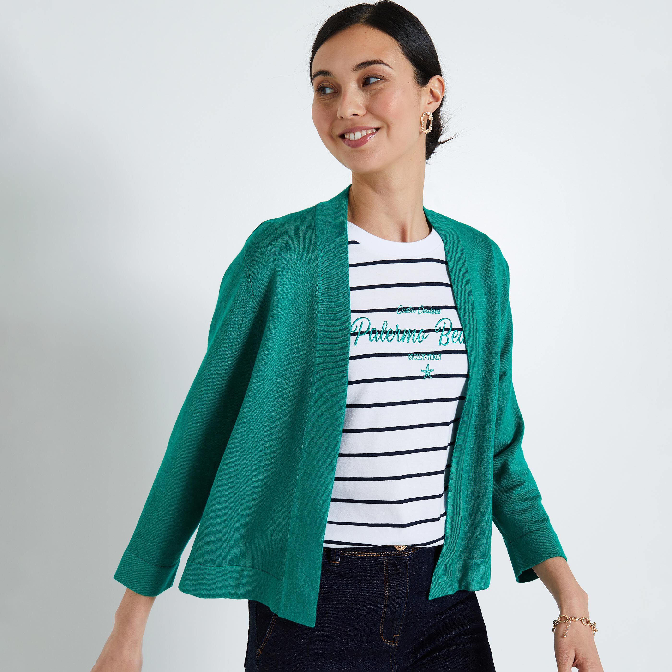 Gilet court femme VERT Graindemalice