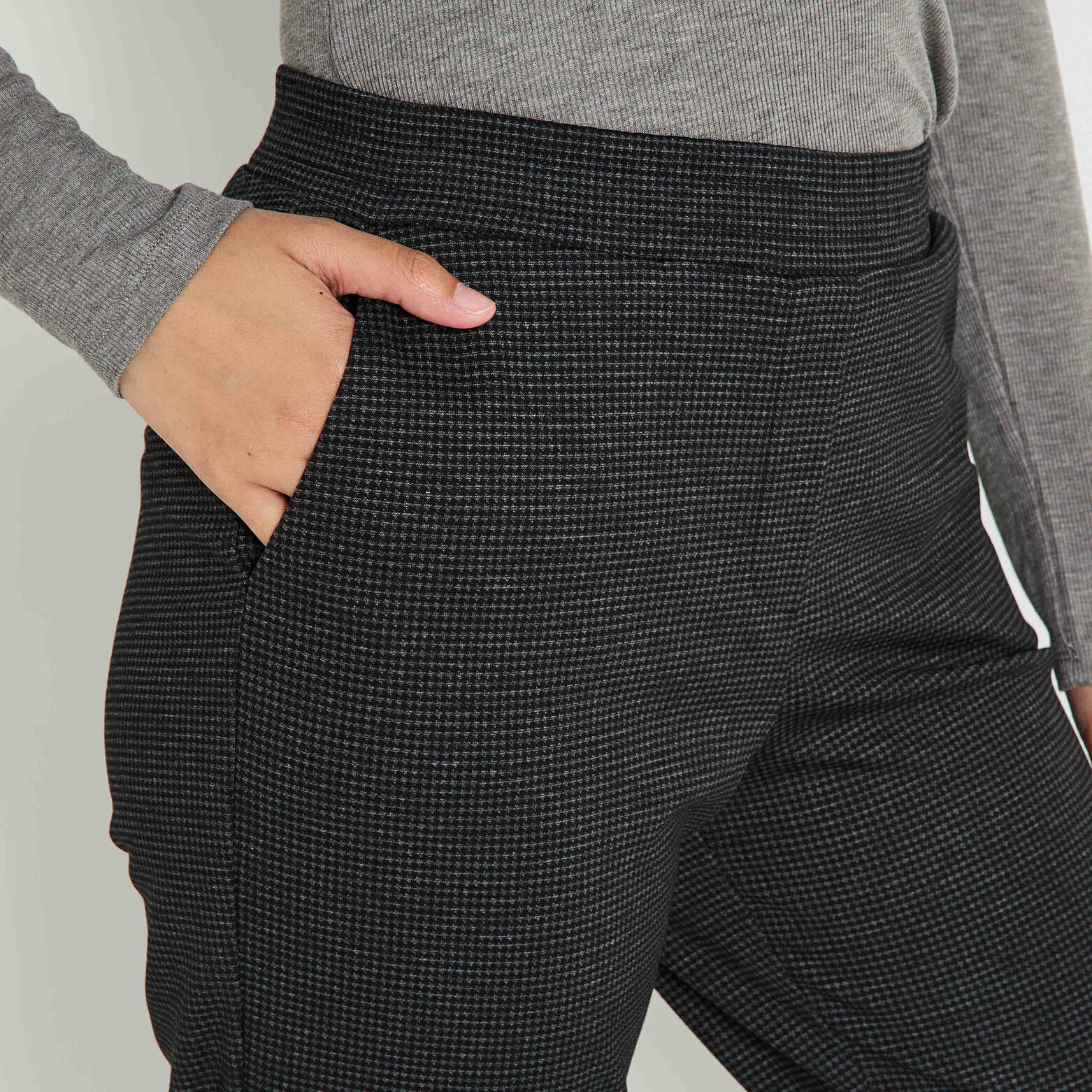 Pantalon en maille jacquard femme