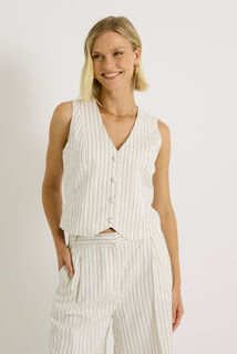 Gilet sans manches boutonné femme