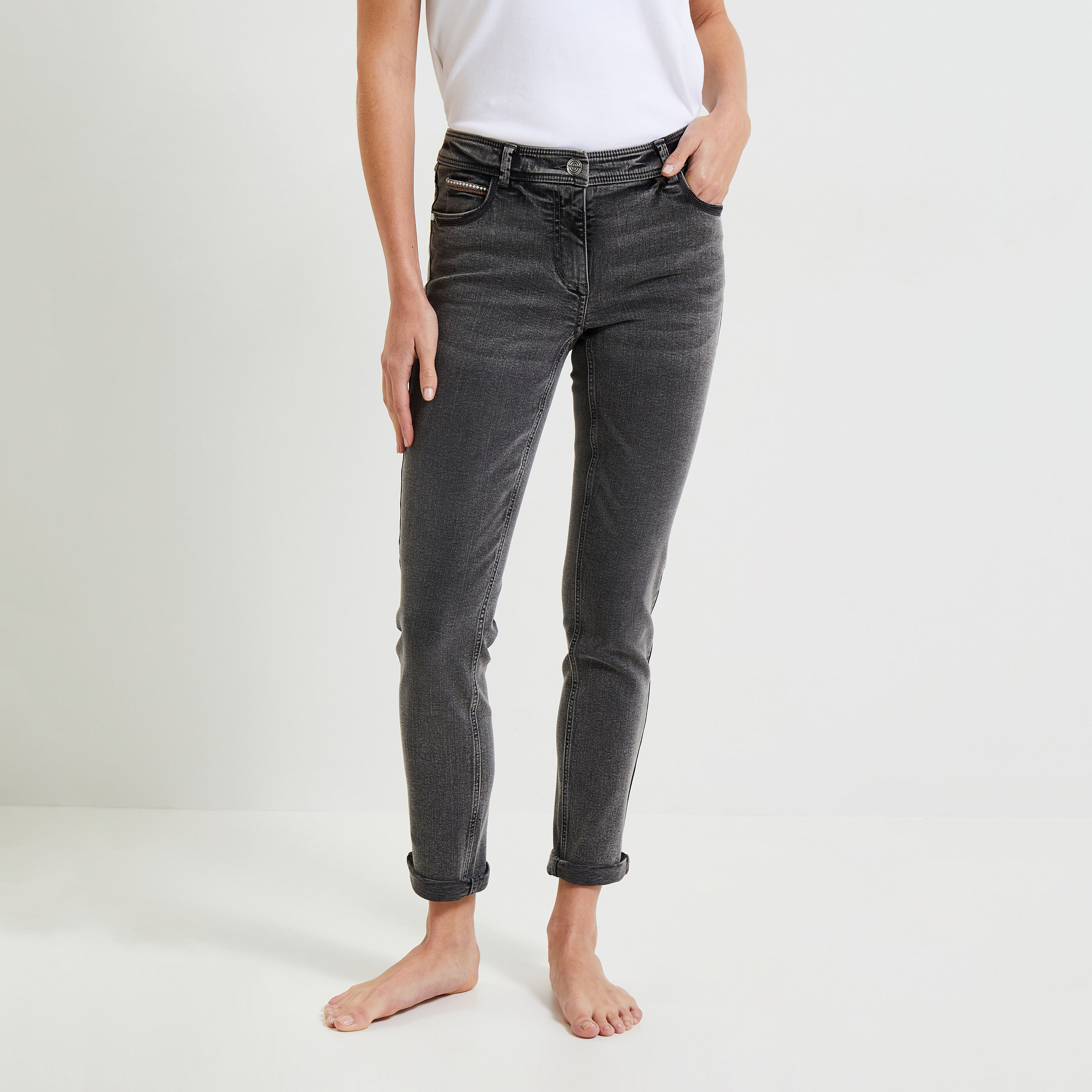 Jean grande taille discount femme pas cher