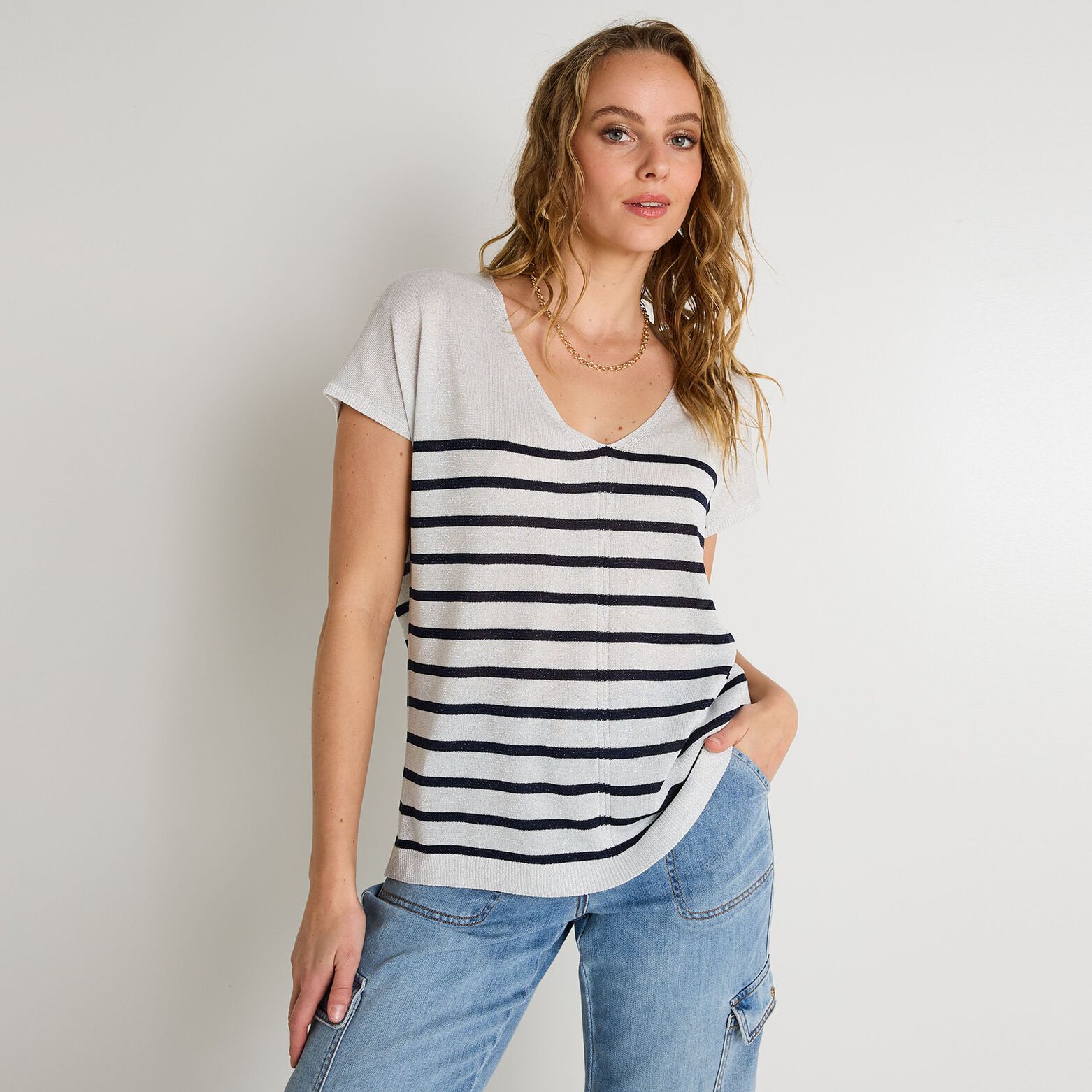 Pull manches courtes femme