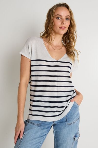Pull manches courtes femme