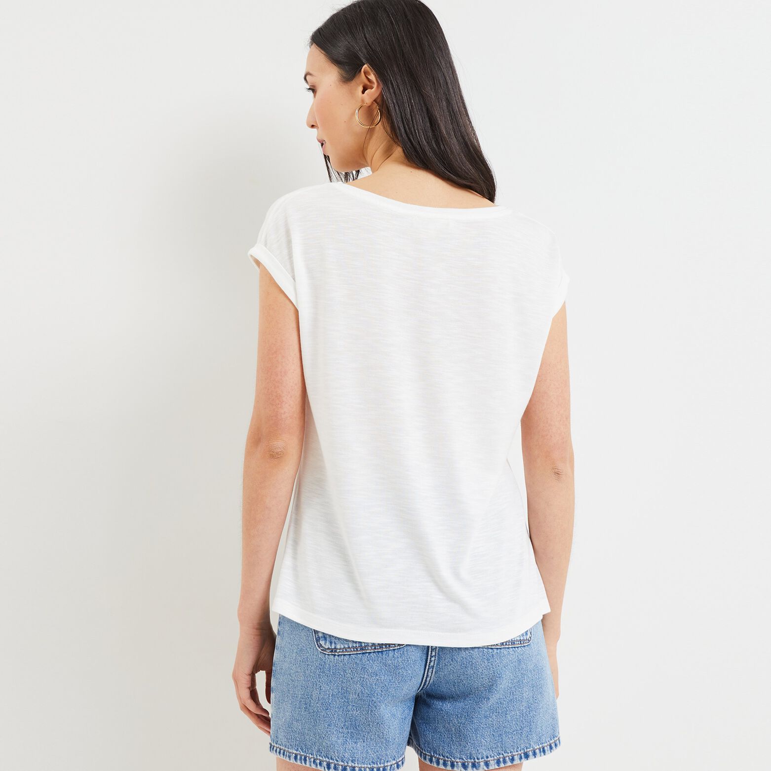 T-shirt imprimé et sequins femme