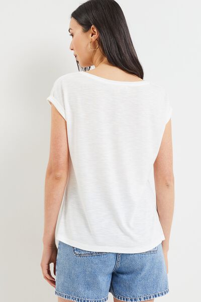 T-shirt imprimé et sequins femme