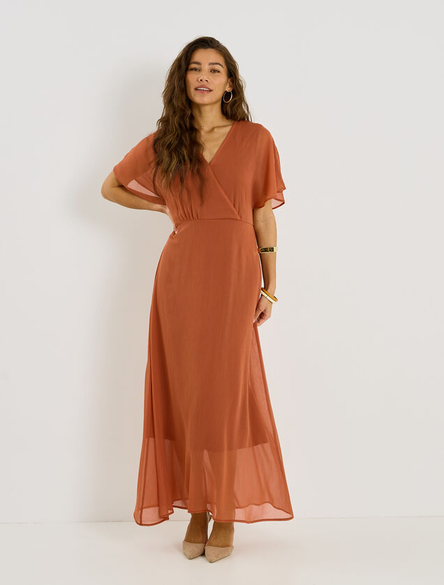Robe longue voile cache-c&oelig;ur 