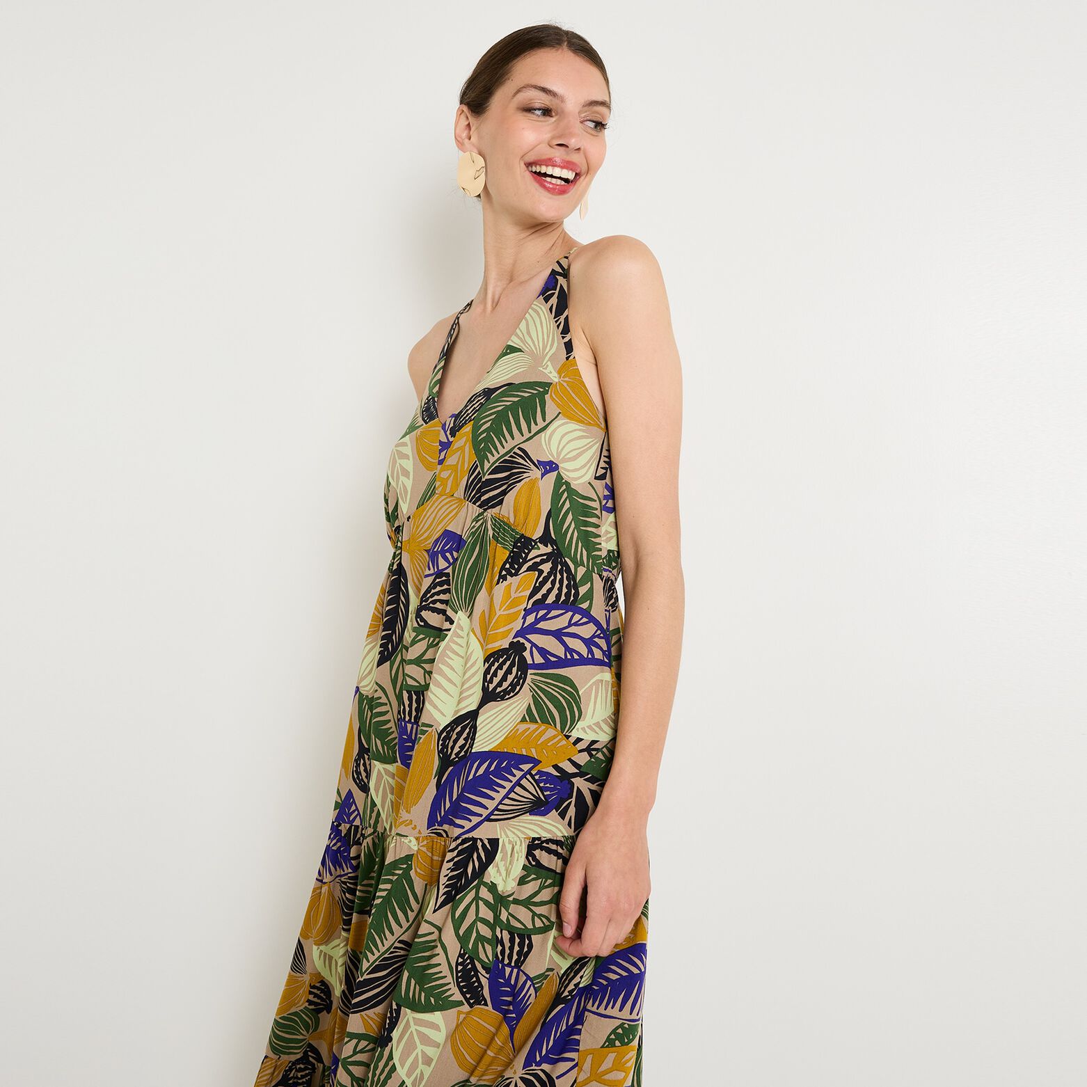 Robe longue imprimée femme