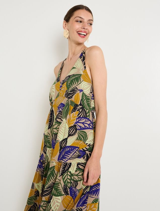 Robe longue imprimée femme