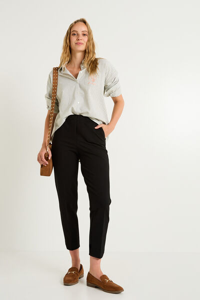 Pantalon cigarette en maille femme
