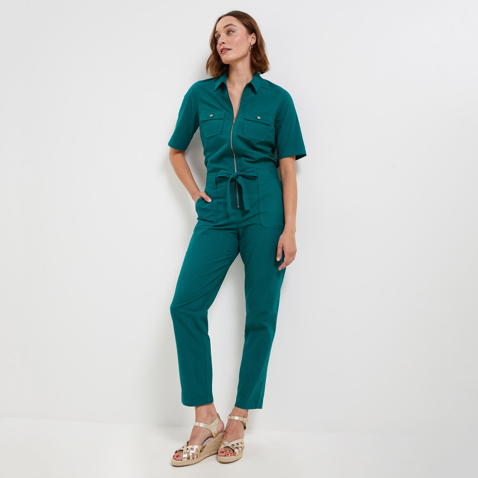 Combinaison pantalon zippée femme