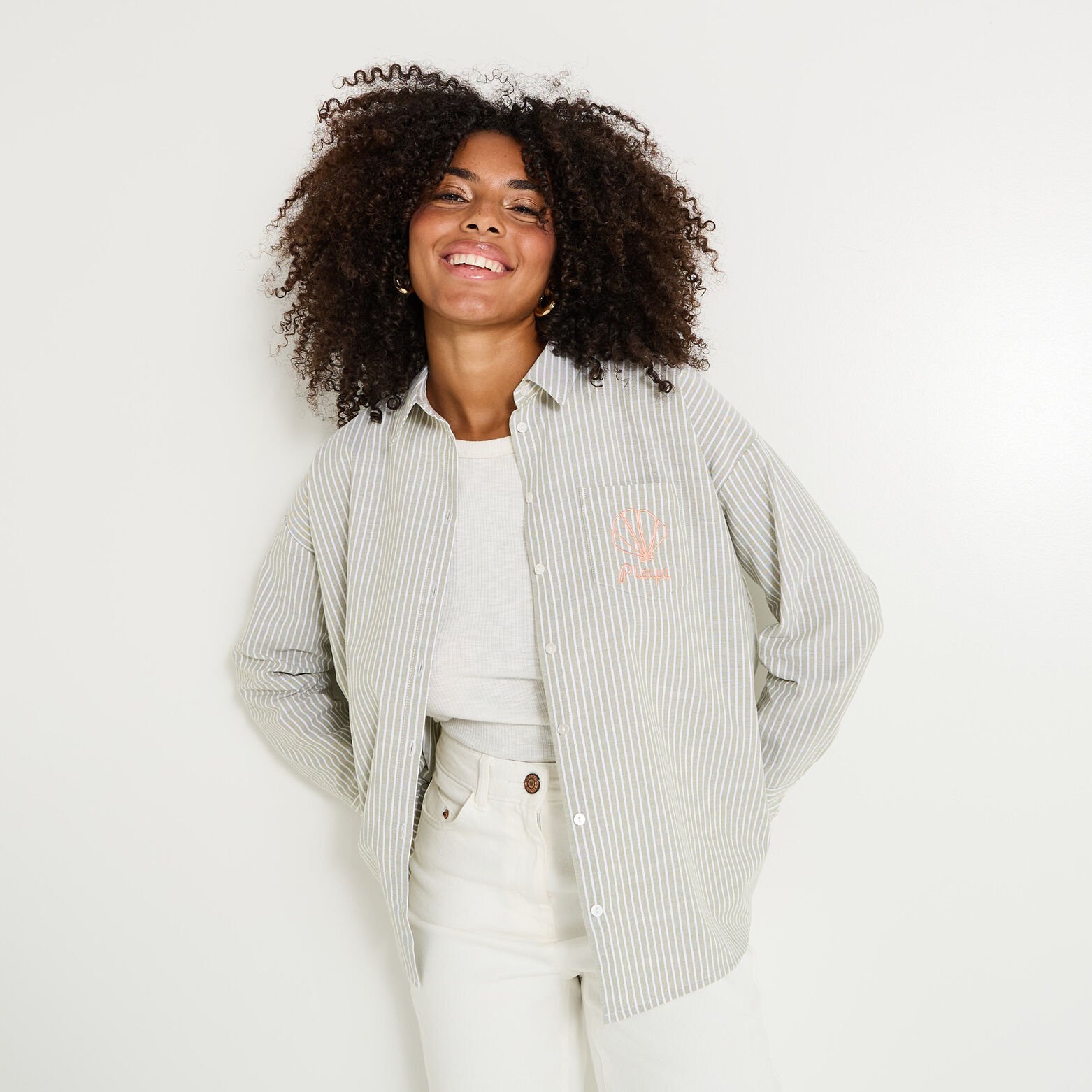 Chemise oversize rayée femme