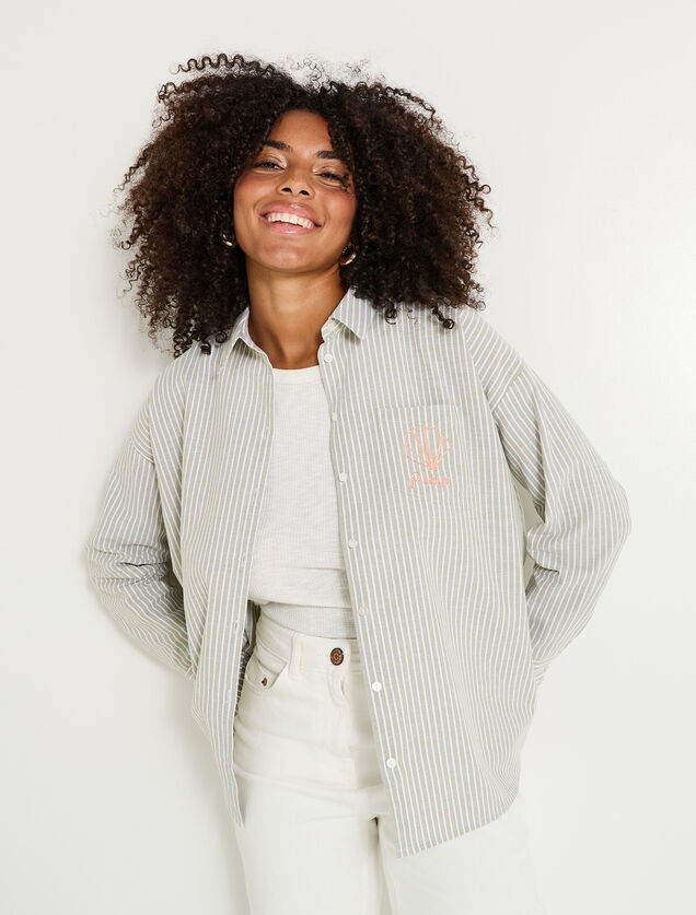 Chemise oversize rayée femme