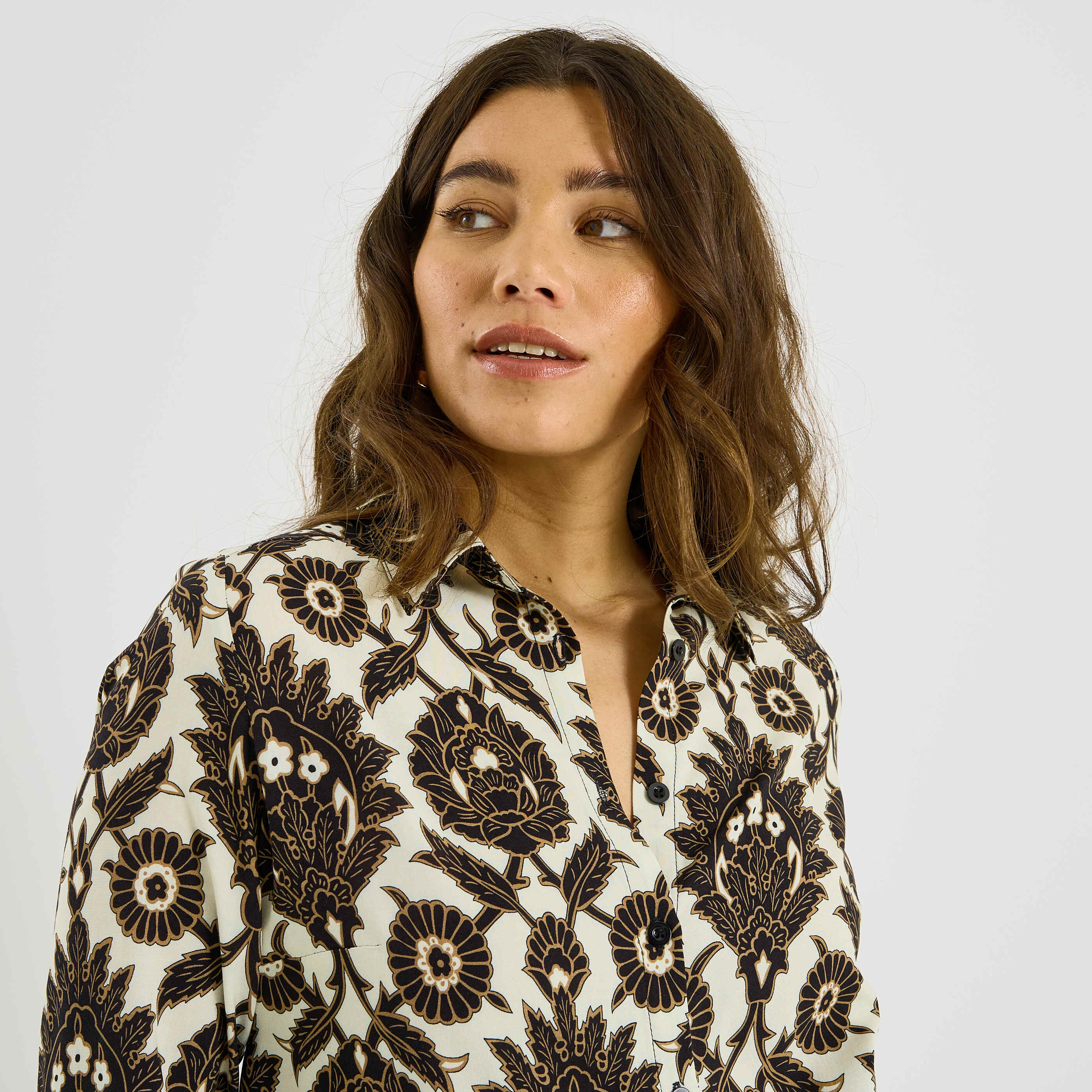 Chemise fluide imprim&eacute;e femme