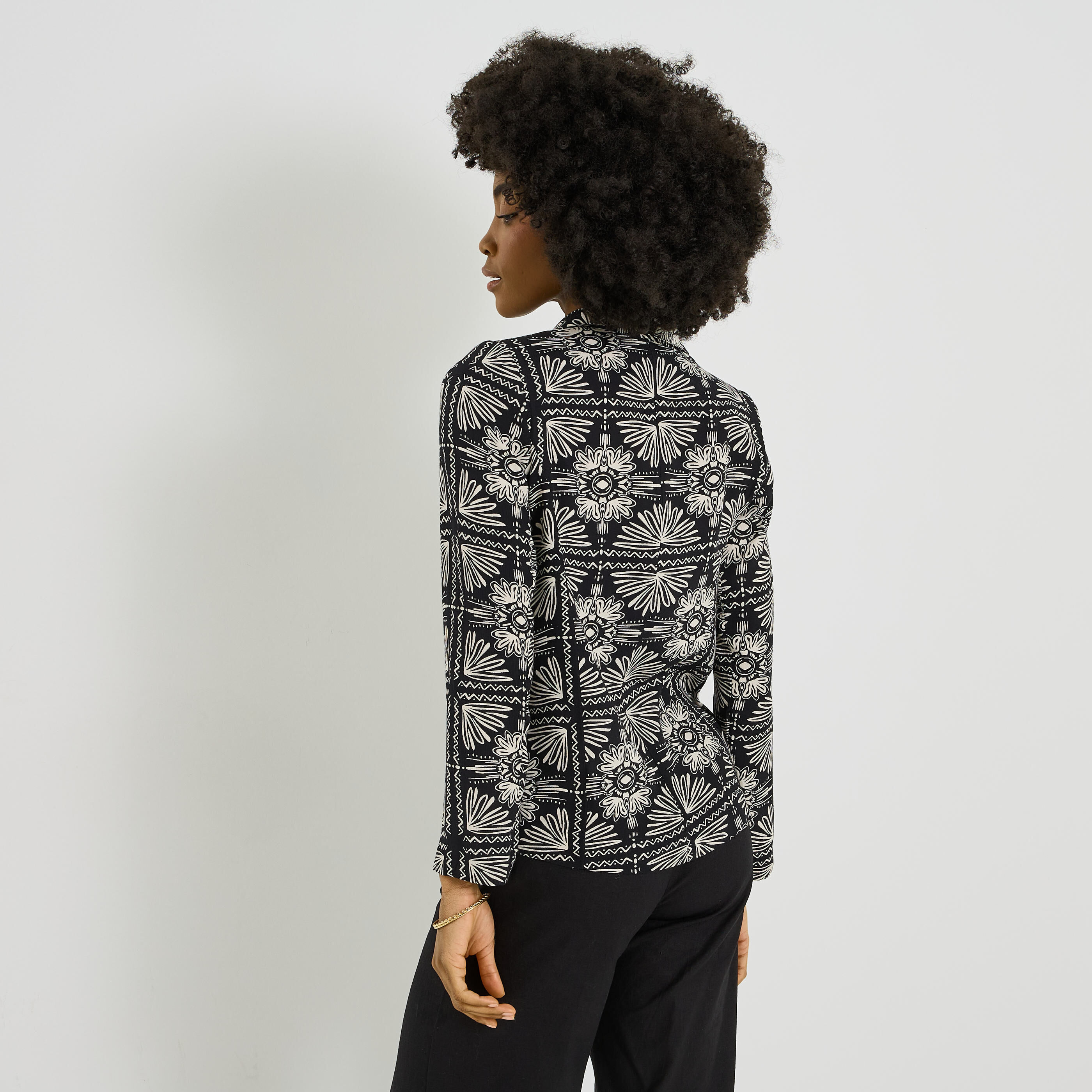 Veste blazer imprim&eacute; femme