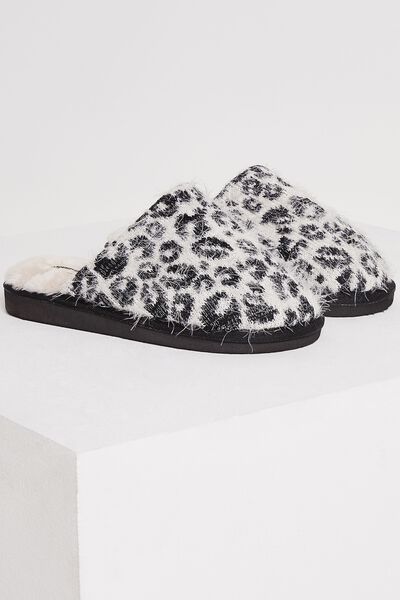 Pantoufles imprimé léopard femme